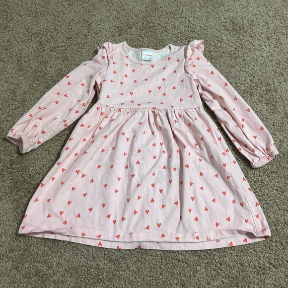 Hannah Andersson red Hearts Pink Dress Size 100 Size 4t - Picture 3 of 5